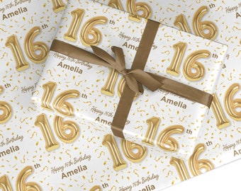 Personalised 16th Birthday Wrapping Paper