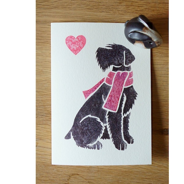 Black GIANT SCHNAUZER note cards / printed watercolour design  by York UK artist / gift, greeting, thank you, pet loss, condolence, birthday