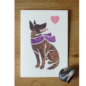 Cartes de correspondance Dutchie pour chien de berger hollandais / aquarelle imprimée par un artiste britannique / cadeau, salutations, merci, perte d'un animal de compagnie, condoléances, anniversaire