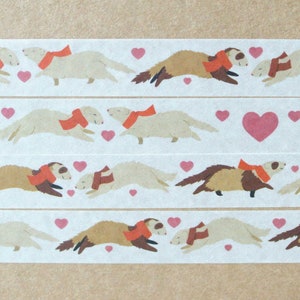 2 x 10 m Rolle PET FERRET 15 mm Washi Tape, superschönes Washi Tape für Scrapbooking oder Geschenke, designed von der Yorker Künstlerin Jess Chappell