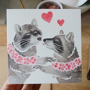 Carte de voeux RATSON / aquarelle imprimée d'animaux mignons par une artiste de York / Anniversaire, mariage, anniversaire, carte pour elle, fille
