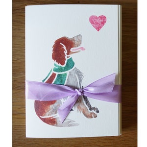 IRISH SETTER Red and White note cards / printed watercolour design by UK artist / gift, greeting, thank you, pet loss, condolence, birthday