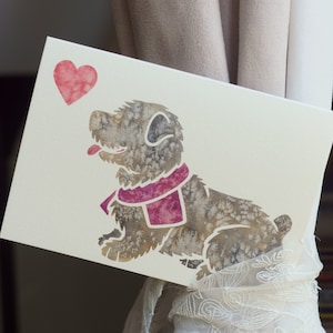 IRISH GLEN of IMAAL terrier note cards / printed watercolour design by uk artist / gift, greetings, thankyou, pet loss, condolence, birthday