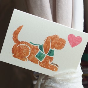 Cartes de correspondance BASSET FAUVE de BRETAGNE / aquarelle imprimée / cadeau, salutation, merci, perte d'un animal de compagnie, anniversaire / basset fauve bretagne