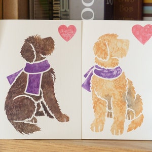 Cartes de correspondance LABRADOODLE australiennes / GOLDENDOODLE / aquarelle imprimée / cadeau, salutations, merci, perte d'un animal de compagnie, condoléances, anniversaire