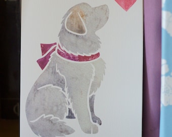 Cartes De Vœux Noël, Chiens Great Pyrenees, Personnalisables, Avec Enveloppes, Neuves