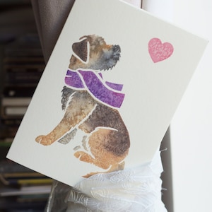 BORDER TERRIER note cards / printed watercolour design / gift, greetings, thank you, pet loss, condolences, birthday / York UK animal artist