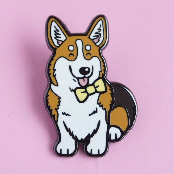 PEMBROKE WELSH CORGI enamel lapel pin badge, cute collectable jewellery brooch gift for dog lovers/owners