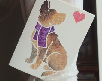 BERGER PICARD Picardy Shepherd note cards / printed watercolour design / gift, greetings, thankyou, pet loss, birthday / uk animal artist