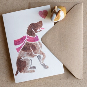 Cartes de correspondance allemandes POINTEUR COURT / aquarelle imprimée artiste britannique / cadeau, salutations, merci, perte d'un animal de compagnie, condoléances, anniversaire