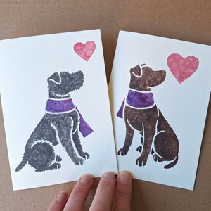 Cartes de correspondance PATTERDALE ou FELL TERRIER / aquarelle imprimée par un artiste britannique / cadeau, salutations, merci, perte d'un animal de compagnie, condoléances, anniversaire
