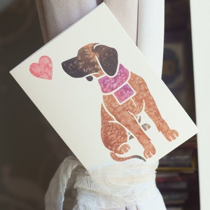 BAVARIAN MOUNTAIN HOUND Grußkarten / Gedrucktes Aquarell Design 1960er Jahre / Geschenk, Grüße, Danke, Beileid, Tierverlust, Geburtstag