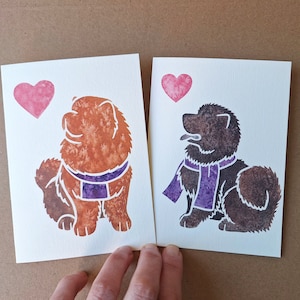 Cartes de correspondance CHINESE CHOW CHOW / aquarelle imprimée / cadeau, voeux, merci, perte d'un animal de compagnie, condoléances, anniversaire / artiste animalier de York au Royaume-Uni