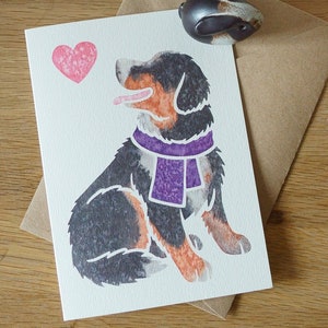 BERNER SENNENHUND Grußkarten / Berner Sennenhund / Gedrucktes Aquarell Design / Geschenk, Glückwunsch, Geburtstag, Glückwunschkarte