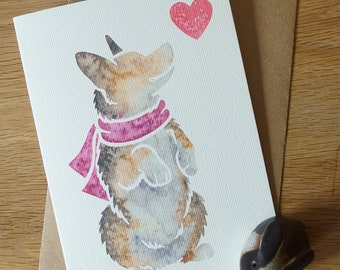 PEMBROKE WELSH CORGI note cards / printed watercolour design / gift, greetings, thank you, pet loss, condolence, birthday / uk animal artist