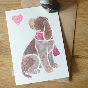 ITALIAN SPINONE Grußkarten / Aquarell Blumen / Geschenk, Grüße, Danke, Haustierverlust, Beileid, Geburtstag / York UK Tier Künstler