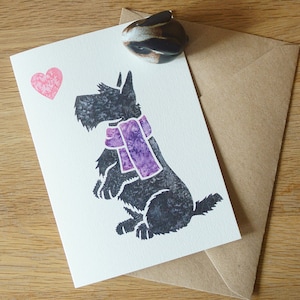 SCOTTISH TERRIER Scottie Hund Grußkarten / gedrucktes Aquarell Design eines englischen Künstlers / Geschenk, Gruß, Danke, Haustierverlust, Beileid, Geburtstag