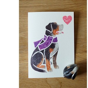 GREATER SWISS MOUNTAIN Hund Grußkarten / Sennenhund / Gedrucktes Aquarell Design / Geschenk, Grüße, Dankeschön, Haustierverlust, Beileid, Geburtstag