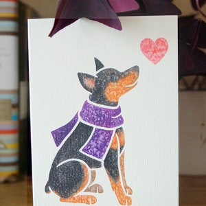 Note Pincher MINIATURE PINSCHER Min Pin Dog Cute Note Cards Gifts Greeting York ...