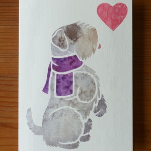 SEALYHAM TERRIER Hund Grußkarten / gedrucktes Aquarell Design / Geschenk, Grüße, Danke, Haustierverlust, Beileid, Geburtstag / UK Tier Künstler