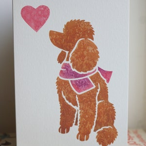 Cartes de correspondance MINI ou TOY POODLE / pudel, caniche / aquarelle imprimée / cadeau, salutations, merci, perte d'un animal de compagnie, condoléances, anniversaire