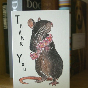 PET FANCY RAT black Topear Ratty Thank You Notecards Gifts - Etsy