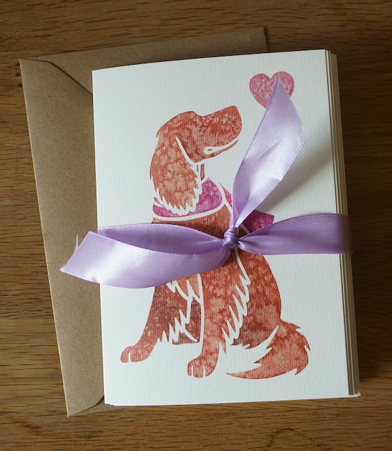 IRISH RED SETTER note cards / printed watercolour design / gift, greetings, thankyou, pet loss, condolence, birthday / York uk animal artist