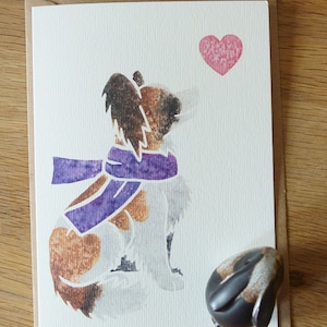 Cartes de correspondance PAPILLON Continental Toy Spaniel / aquarelle imprimée / cadeau, salutations, merci, perte d'un animal de compagnie, condoléances, anniversaire