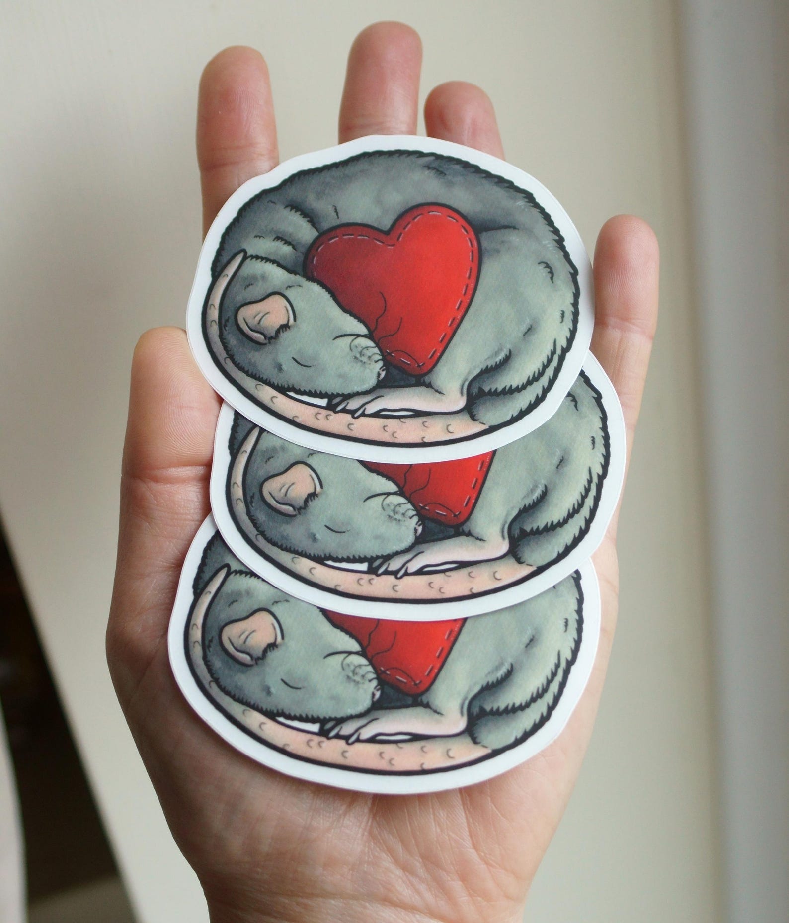 Dumbo PET RAT Vinyl Stickers / Cute Sleeping Blue Rex Fancy Rat Design ...