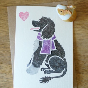 Cartes de correspondance CHIEN D'EAU PORTUGAIS / aquarelle imprimée / cadeau, voeux, merci, perte d'un animal de compagnie, anniversaire / pwd Cão de gua Português