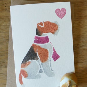Cartes de correspondance WIRE FOX TERRIER / aquarelle imprimée / cadeau, salutations, merci, perte d'un animal de compagnie, condoléances, anniversaire / artiste animalier de York au Royaume-Uni