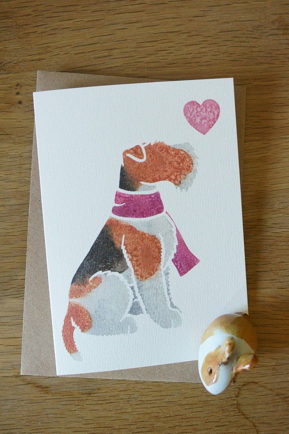 SMOOTH FOX TERRIER DOG BIRTHDAY GREETINGS NOTE CARD