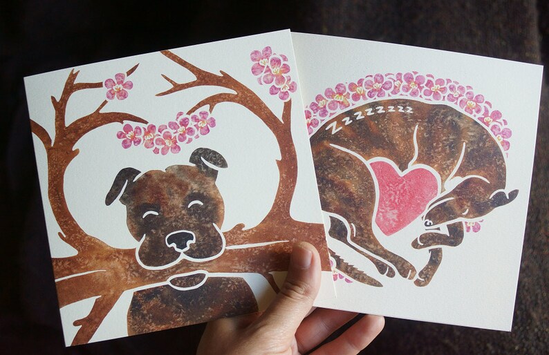 COLLARED DOVES pigeons birds printed watercolour design greetings card by York animal artist birthday love anniversary wedding