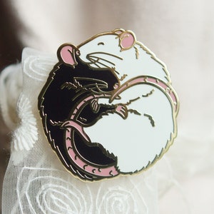 Cute pet fancy RAT hard enamel cloisonne pin, seven different collectable limited edition colours, perfect gift for ratty lovers or owners image 2