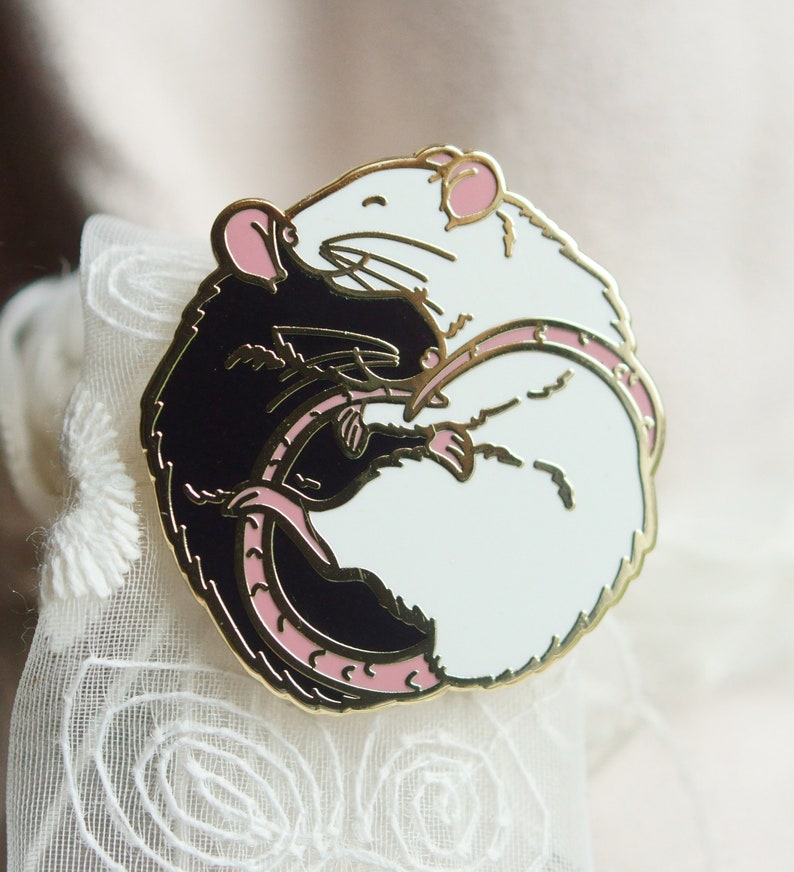 Cute pet fancy RAT hard enamel cloisonne pin, seven different collectable limited edition colours, perfect gift for ratty lovers or owners image 2
