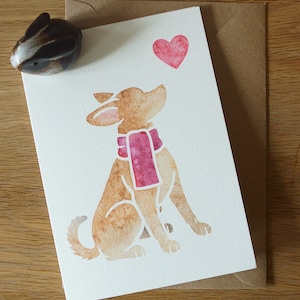 Cartes de correspondance CHIHUAHUA / chi enduit lisse / conception d'art aquarelle imprimée / cadeau, salutations, merci, perte d'un animal de compagnie, condoléances, anniversaire