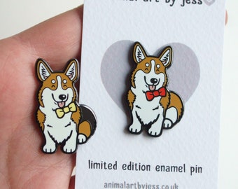 PEMBROKE WELSH CORGI Enamel Lapel Pin Badge, Cute Collectable