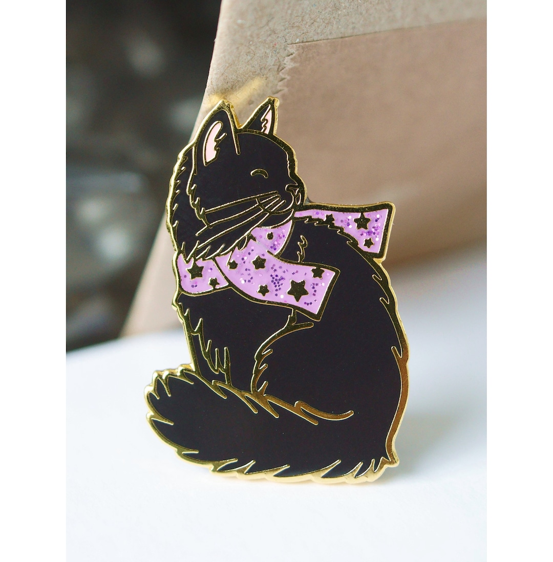Black CAT Enamel Lapel Pin Badge Brooch / Perfect Gift for Cat Lovers ...