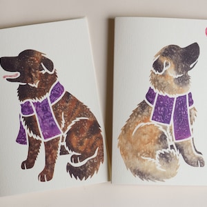 ESTRELA SENNENHUND Grußkarten / Gedrucktes Aquarell Design/ Geschenk, Gruß, Dankeschön, Beileid, Geburtstag, Beileid, Portugiesischer Schäferhund