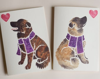 ESTRELA MOUNTAIN DOG note cards / printed watercolour design/ gift, greeting, thankyou, pet loss, condolence, birthday / Portuguese shepherd