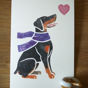 Cartes de correspondance DOBERMANN PINSCHER / Dobie / aquarelle imprimée par un artiste britannique / cadeau, salutations, merci, perte d'un animal de compagnie, condoléances, anniversaire