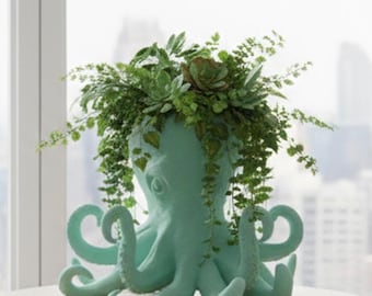 Octopus vase – modern plant vase in octopus shape, handmade decoration, selectable colors