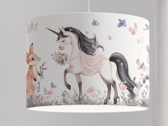 Lampshade children's room Unicorn purple