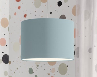 Lamp organic cotton lampshade mint blue