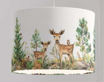 Lampshade Nursery Lamp Animals Forest Forest Animals Squirrel Snail Tree Baby Babylampe Toddler gray