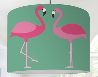 Lampenschirm Kinderlampe Flamingo Vögel Grün