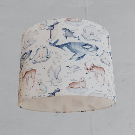 Lampshade for children whale fish sea turtle nursery mint