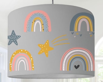 children's room lampshade rainbow star boy grey modern Scandinavian pattern modern Scandinavian minimalist