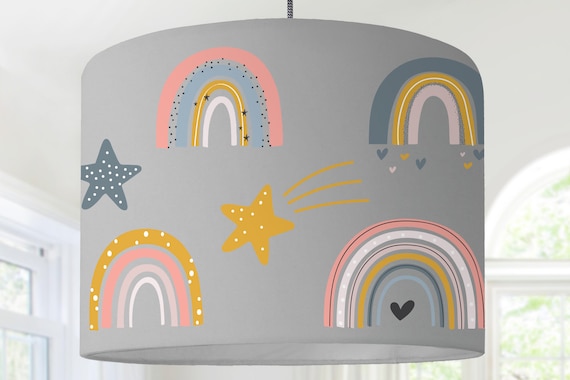 children's room lampshade rainbow star boy grey modern Scandinavian pattern modern Scandinavian minimalist