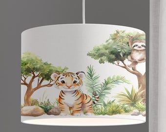 Lampshade Nursery Lamp Animals Forest Forest Animals Squirrel Snail Tree Baby Babylampe Toddler gray